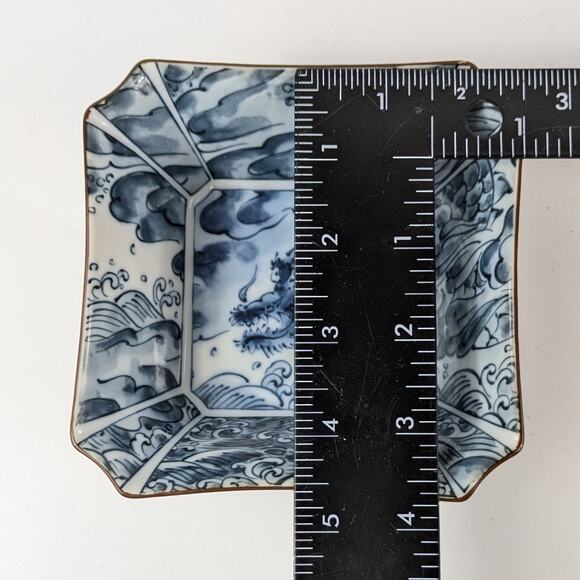 Fitz & Floyd Sea Dragon Bowls Lot 4 Chinoiserie Blue White Vtg 70s Fruit Sauce - Picture 7 of 9